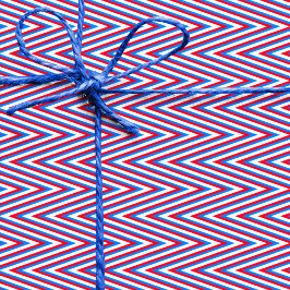 Rode blauw-witte Chevron Stripes - Abstract Trippy Cadeaupapier