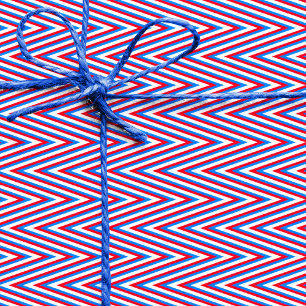 Rode blauw-witte Chevron Stripes - Abstract Trippy Cadeaupapier
