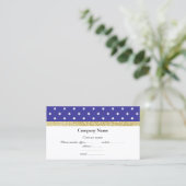 RODE BLAUW WITTE STAR BOW VISITEKAARTJE GOLD (Staand voorkant)