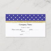 RODE BLAUW WITTE STAR BOW VISITEKAARTJE GOLD (Voorkant)