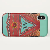 RODE BLAUWE ABSTRACTE GEOMETRISCHE DRIEHOEK MONOGR Case-Mate iPhone CASE (Achterkant (horizontaal))