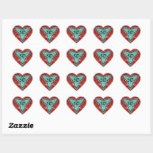 RODE BLAUWE ABSTRACTE GEOMETRISCHE DRIEHOEKMONOGRA HART STICKER (Vel)