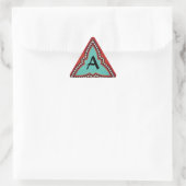 RODE BLAUWE ABSTRACTE GEOMETRISCHE DRIEHOEKMONOGRA STICKER (Tas)