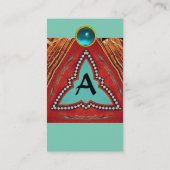 RODE BLAUWE ABSTRACTE GEOMETRISCHE DRIEHOEKMONOGRA VISITEKAARTJE (Achterkant)