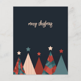 Rode blauwe abstracte kerstboom, seizoensgebonden flyer