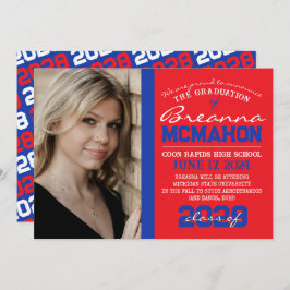 Rode & Blauwe Afstudeerfoto Aankondiging