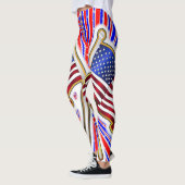 Rode Blauwe Amerikaanse Vlag Leggings (Links)