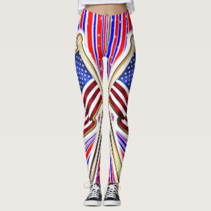 Rode Blauwe Amerikaanse Vlag Leggings