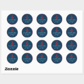 Rode & Blauwe Anker Verjaardagssticker Ronde Sticker (Vel)