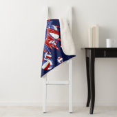 rode blauwe balvolleybalsterren sherpa deken (In situ)