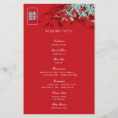 Rode & Blauwe Bamboe Bladeren Chinees Huwelijkspro (Achterkant)