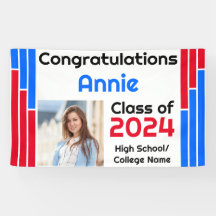 Rode & Blauwe Bars Één Foto Afstuderen