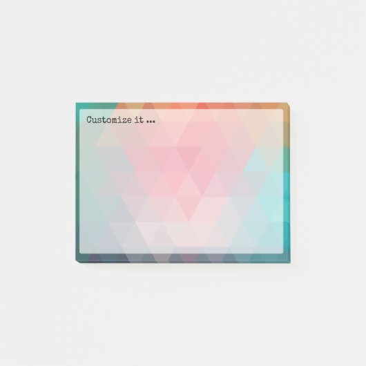 Rode blauwe Blauwgroen geometrische hoeken Post-it® Notes (Voorkant)