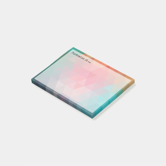 Rode blauwe Blauwgroen geometrische hoeken Post-it® Notes (Schuin)