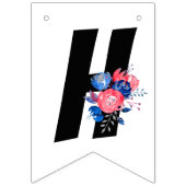 rode, blauwe bloem, gelukkige verjaardag, BUNNING Vlaggetjes (Tweede vlag)