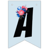 rode, blauwe bloem, gelukkige verjaardag, BUNNING Vlaggetjes (Derde vlag)