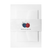 rode blauwe bloemen zilveren botanische bruiloft uitnodigingen wikkel (Voorkant Voorbeeld)