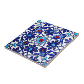  rode blauwe bloempatroontegels tegeltje (Zijkant)