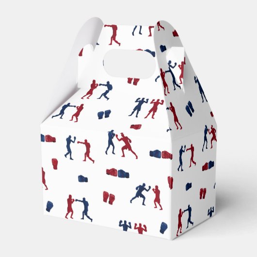 Rode & Blauwe Bokshandschoenen Boxer Patroon Bedankdoosjes (Achterkant)