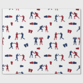 Rode & Blauwe Bokshandschoenen Boxer Patroon Cadeaupapier (Vlak)