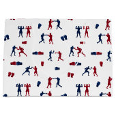 Rode & Blauwe Bokshandschoenen Boxer Patroon Groot Cadeauzakje (Voorkant)