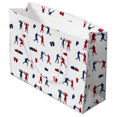 Rode & Blauwe Bokshandschoenen Boxer Patroon Groot Cadeauzakje (Achterkant Gekanteld)