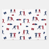 Rode & Blauwe Bokshandschoenen Boxer Patroon Inpakpapier Vel (Voorkant 2)