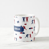 Rode & Blauwe Bokshandschoenen Boxer Patroon Koffiemok (Voorkant rechts)