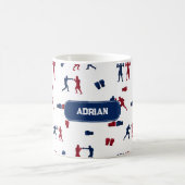 Rode & Blauwe Bokshandschoenen Boxer Patroon Koffiemok (Center)