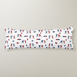 Rode & Blauwe Bokshandschoenen Boxer Patroon Lichaamskussen