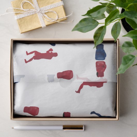 Rode & Blauwe Bokshandschoenen Boxer Patroon Tissuepapier (Geschenk)
