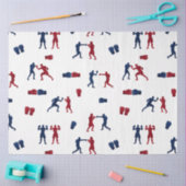 Rode & Blauwe Bokshandschoenen Boxer Patroon Tissuepapier (Craft)