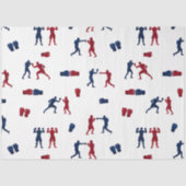 Rode & Blauwe Bokshandschoenen Boxer Patroon Tissuepapier (Voorkant)