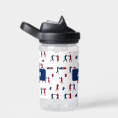 Rode & Blauwe Bokshandschoenen Boxer Patroon Waterfles (Rechts)