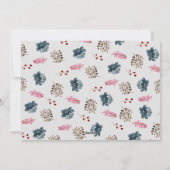 Rode-blauwe botanische foto "Happy Thanksgiving" Feestdagenkaart (Achterkant)