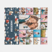 Rode blauwe botanische moderne minimale pampas 15 fleece deken (Voorkant (Horizontaal))