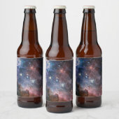 Rode & Blauwe Carina Nebula Hubble Telescoop Bier Etiket (Flessen)
