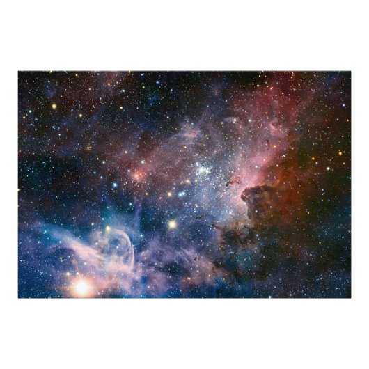 Rode & Blauwe Carina Nebula Hubble Telescoop Foto Afdruk (Voorkant)