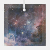 Rode & Blauwe Carina Nebula Hubble Telescoop Glas Ornament (Voorkant)