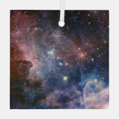 Rode & Blauwe Carina Nebula Hubble Telescoop Glas Ornament (Achterkant)