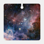 Rode & Blauwe Carina Nebula Hubble Telescoop Metalen Ornament (Voorkant)