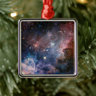 Rode & Blauwe Carina Nebula Hubble Telescoop Metalen Ornament