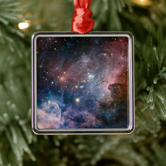 Rode & Blauwe Carina Nebula Hubble Telescoop Metalen Ornament (Boom)