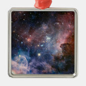 Rode & Blauwe Carina Nebula Hubble Telescoop Metalen Ornament (Voorkant)