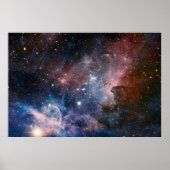 Rode & Blauwe Carina Nebula Hubble Telescoop Poster (Voorkant)