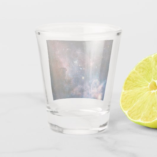 Rode & Blauwe Carina Nebula Hubble Telescoop Shot Glas (Achterkant)