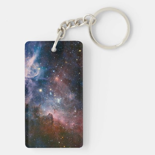 Rode & Blauwe Carina Nebula Hubble Telescoop Sleutelhanger (achterkant)