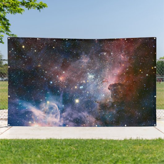 Rode & Blauwe Carina Nebula Hubble Telescoop Spandoek (Buitenkant)