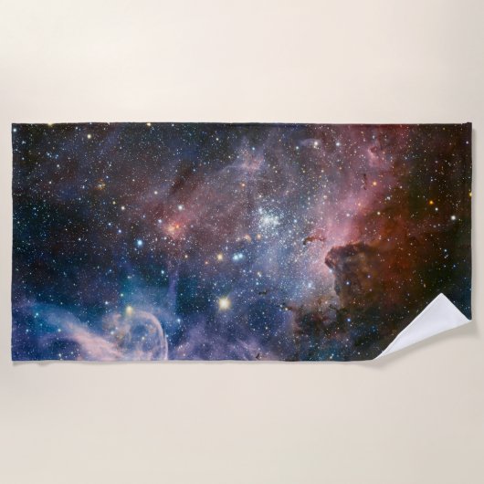 Rode & Blauwe Carina Nebula Hubble Telescoop Strandlaken (Voorkant)
