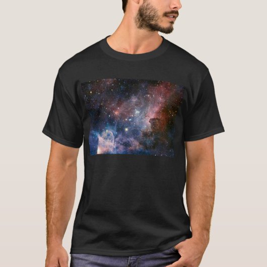 Rode & Blauwe Carina Nebula Hubble Telescoop T-shirt (Voorkant)